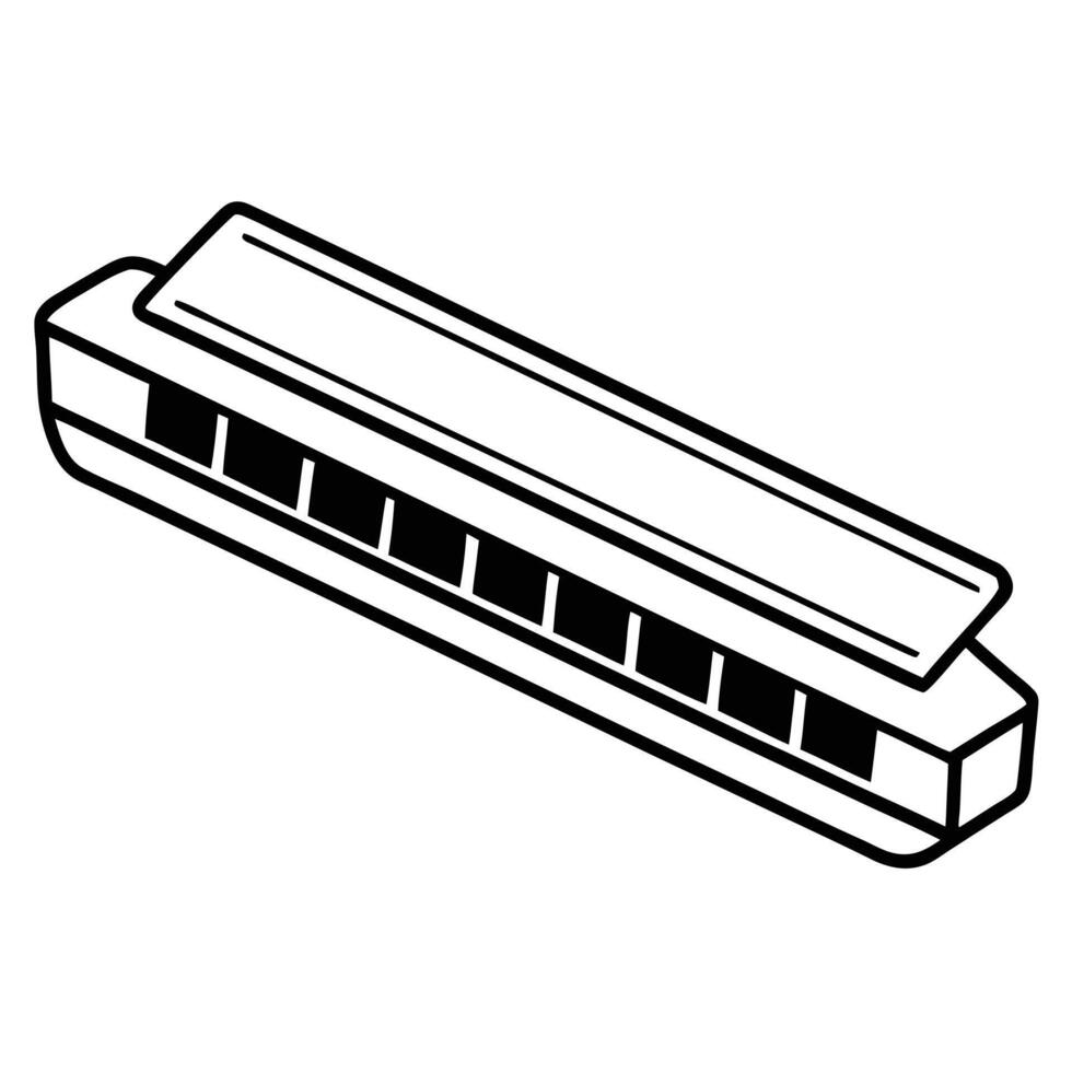 Harmonica illustration flat white background vector