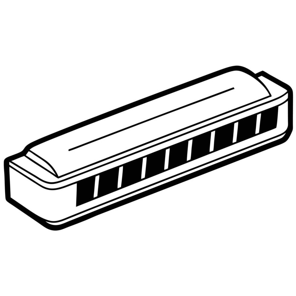 Hohner harmonica clipart flat white background vector
