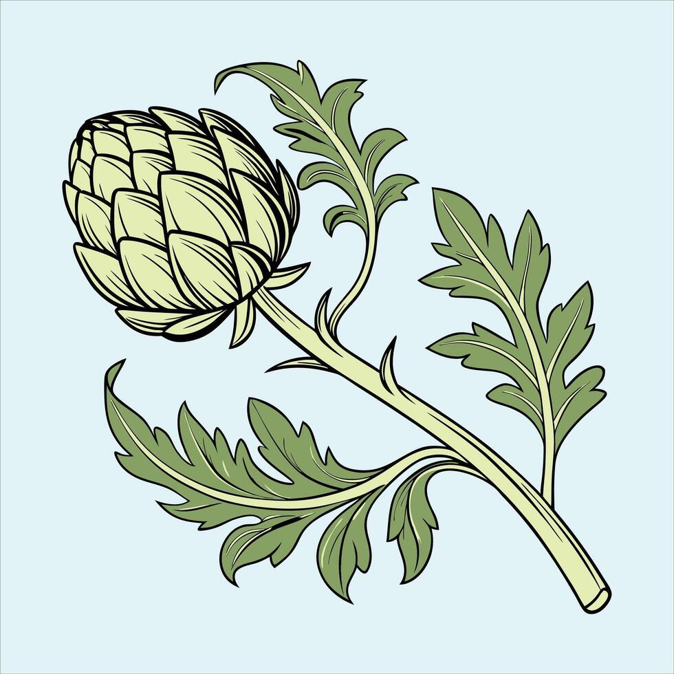 Simple Artichoke Silhouette - Classic Vegetable Design for Cooking and Gardening Concepts vector