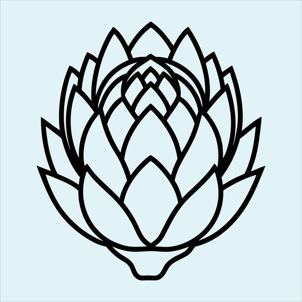 Classic Artichoke Silhouette - Ideal for Vegan, Vegetarian, and Culinary Art Projects vector