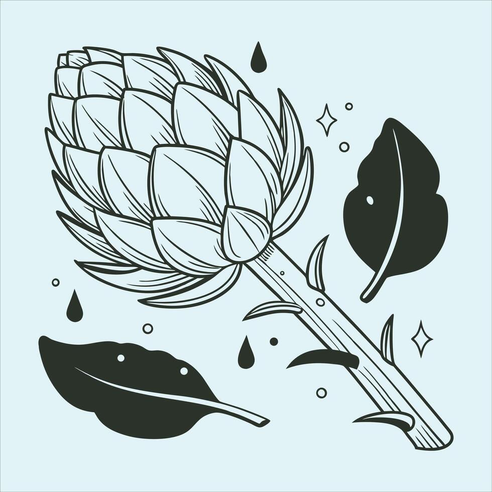 Minimalistic Artichoke Silhouette - Perfect for Organic Food and Garden Themes vector