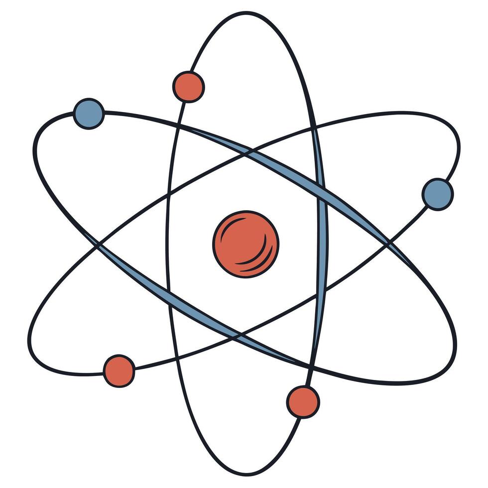 Exploring the Atom A Simplified Illustration of Atomic Structure design vector