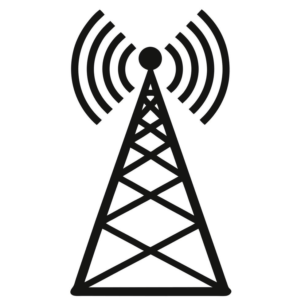Communication Tower Wireless Technology and Signal Transmission vector