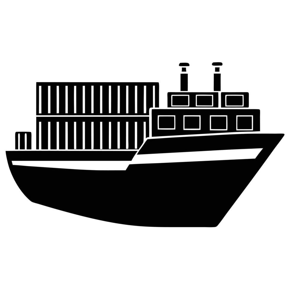 Cargo Ship, Container Vessel, Maritime Transport, Global Shipping, Freight Transportation vector