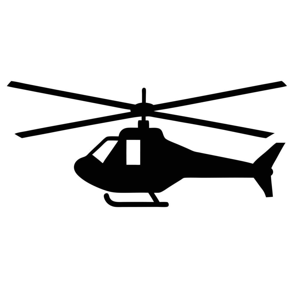Powerful Helicopter Silhouette Illustration of a Rotorcraft vector