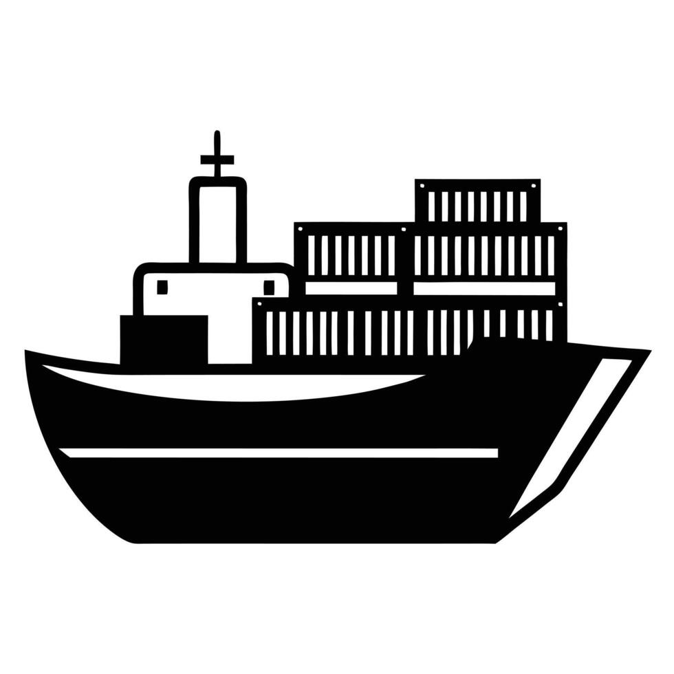 Cargo Ship Global Maritime Freight Transportation and Logistics vector