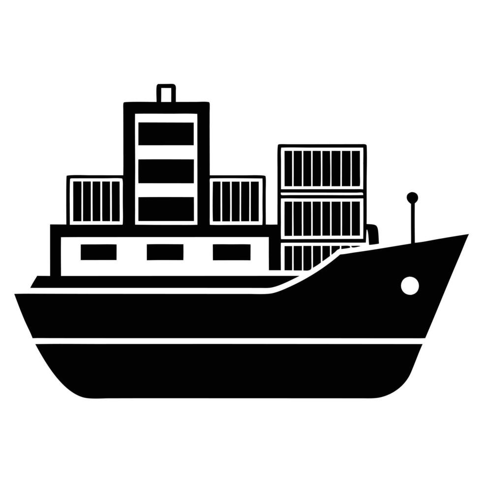 Cargo Ship Global Trade and Maritime Transport Icon vector