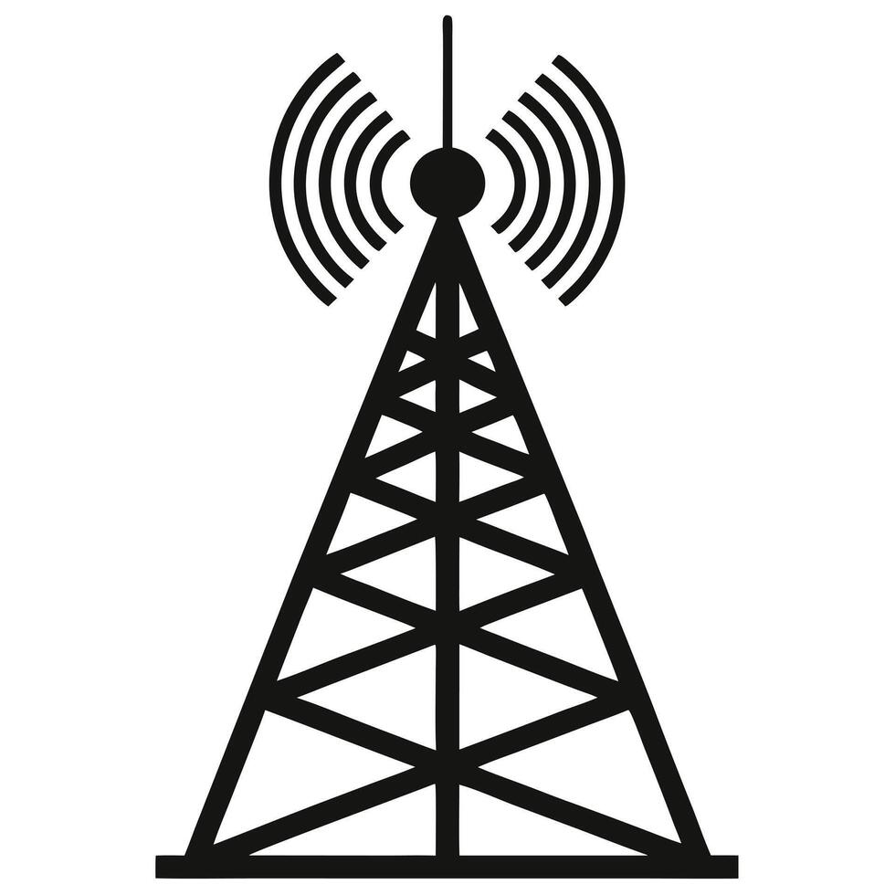 Communication Tower A Symbol of Global Connectivity and Wireless Technology vector