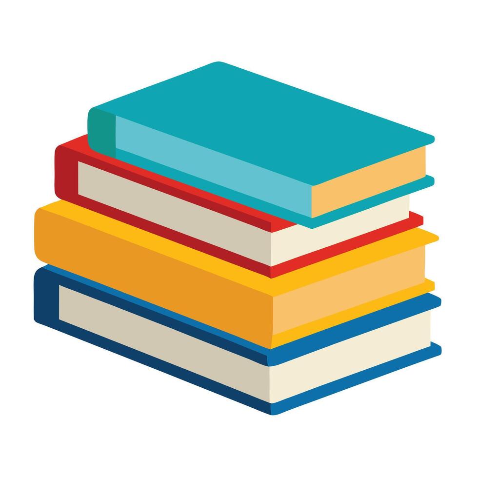 Stack of Colorful Books A Vibrant Illustration vector