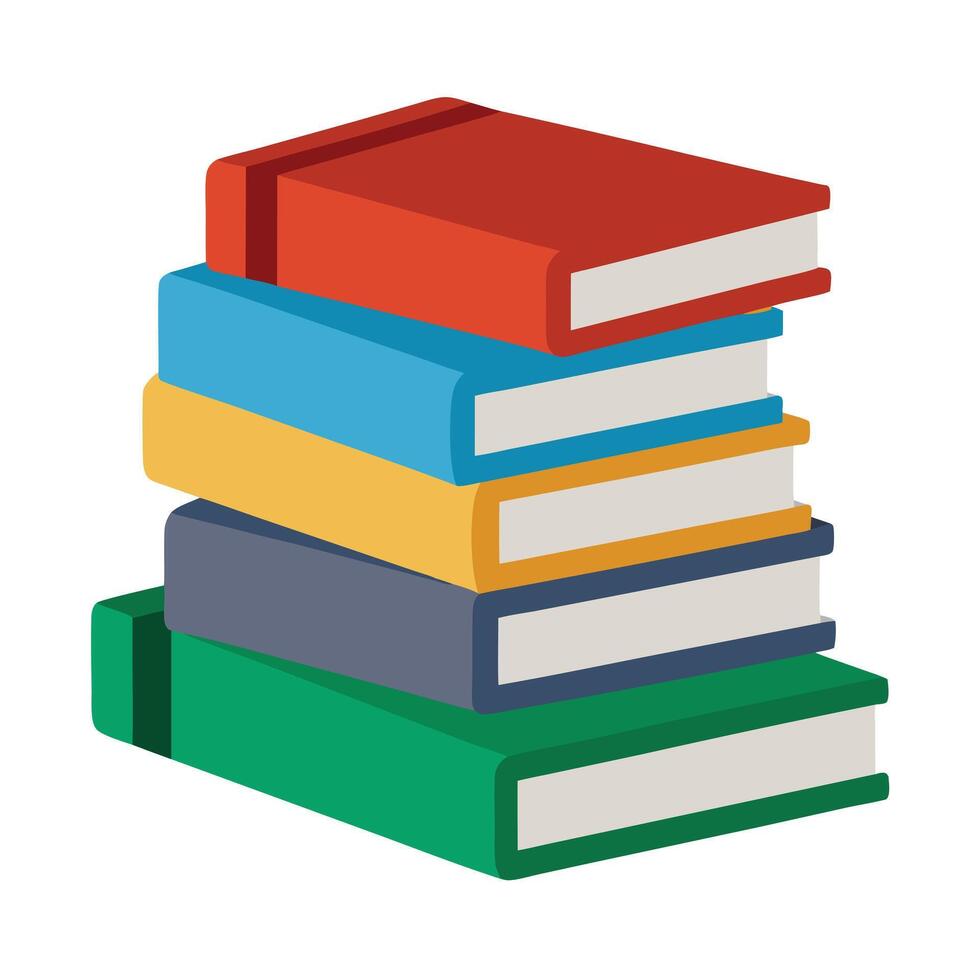 Stack of Colorful Books A Vibrant Illustration of Knowledge and Learning vector