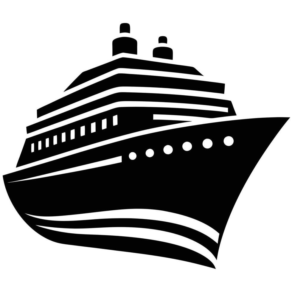 Elegant Cruise Ship Icon Luxury Travel Vessel Illustration vector