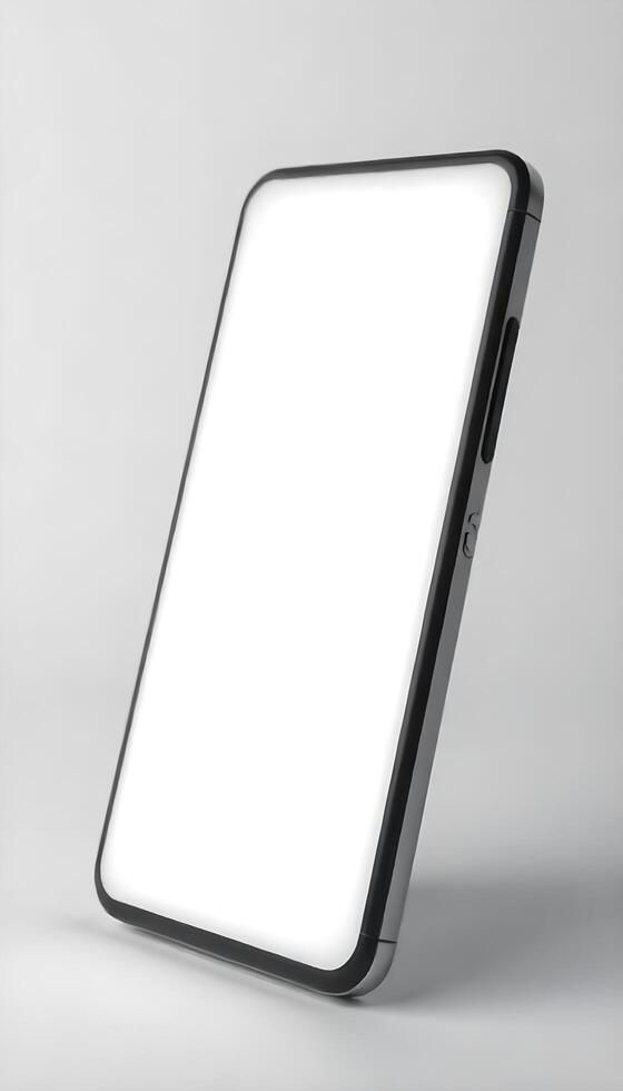 A white tablet with a blank screen on it photo