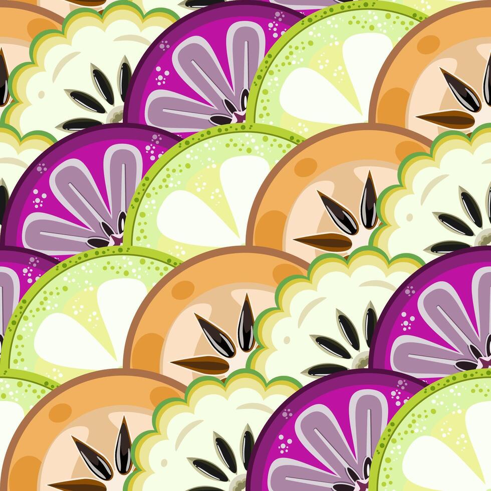Jamaican tropical fruits seamless pattern vector