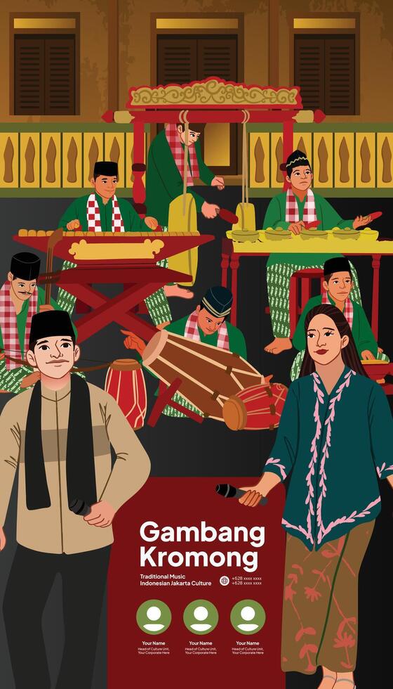 A poster with people playing instruments and singing vector
