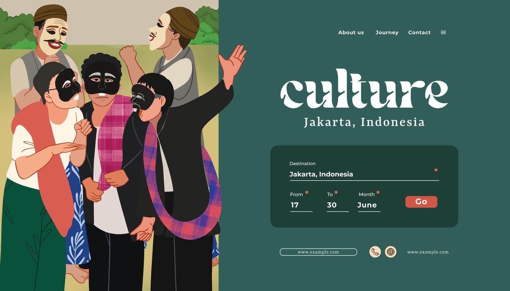 A website design for culture, indonesia vector