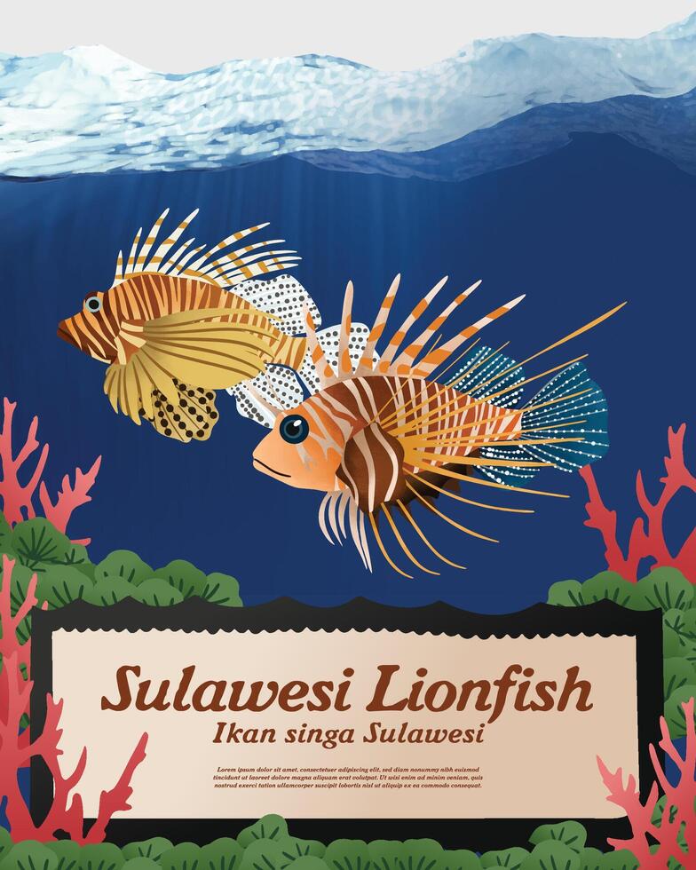 illustration of the lionfish vector