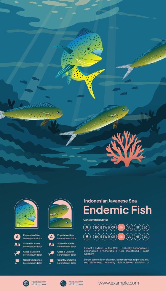 Endemic fish illustration vector