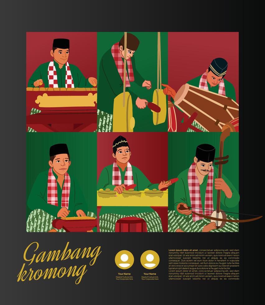A poster with a group of people playing instruments vector
