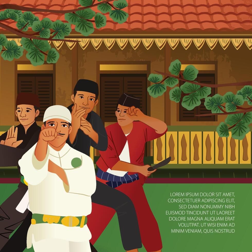 A poster with people in traditional clothing vector