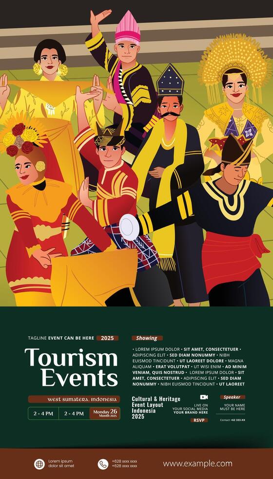 A poster for tourism events in indonesia vector