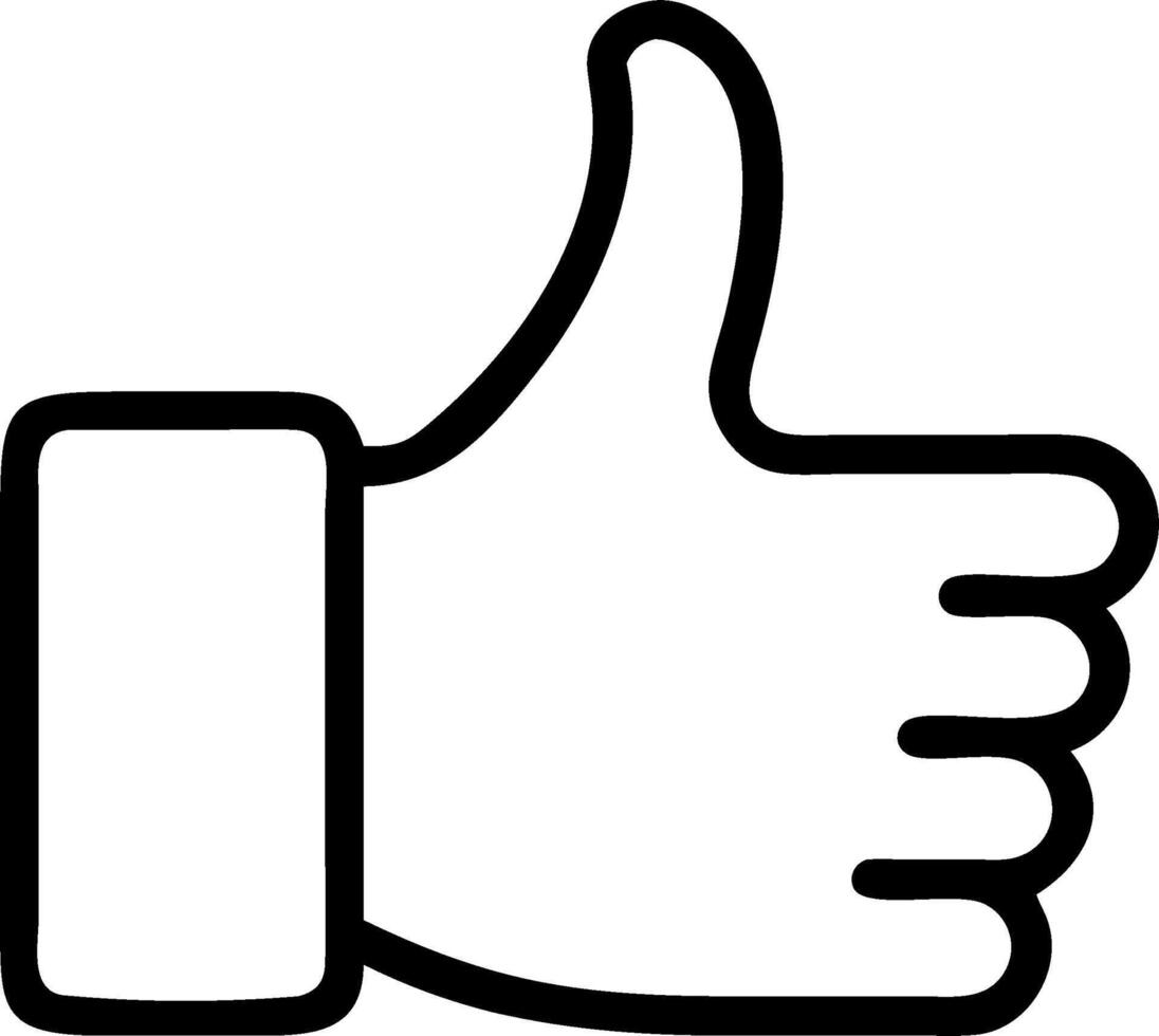 A black and white thumb up icon on a white background vector