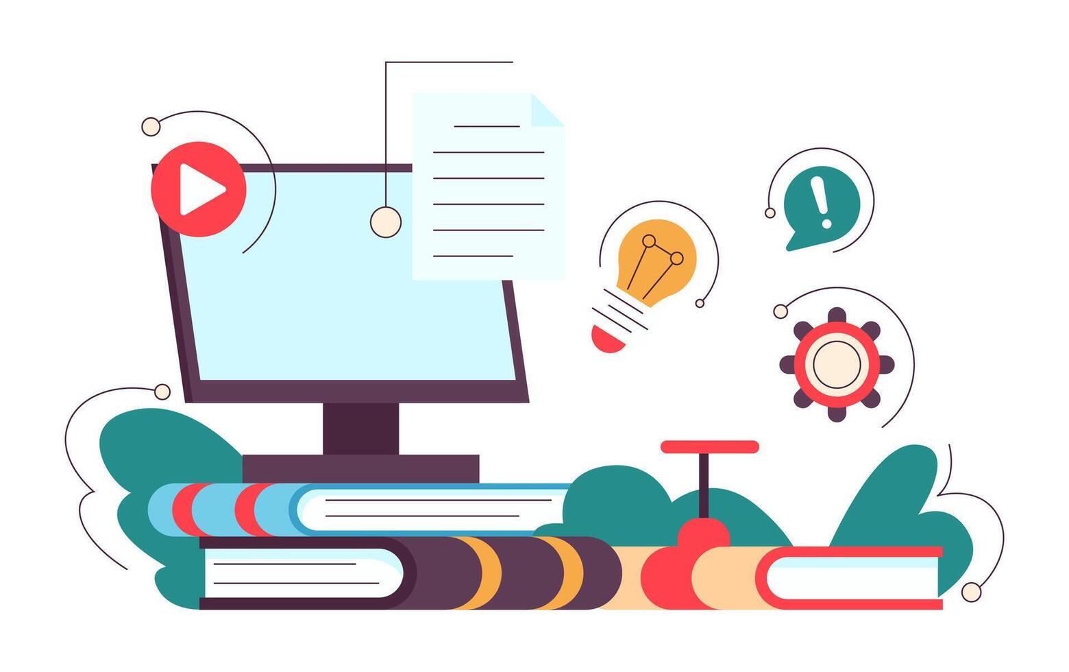 Modern Learning Tools and Resources for Digital Education in Todays World and Society vector