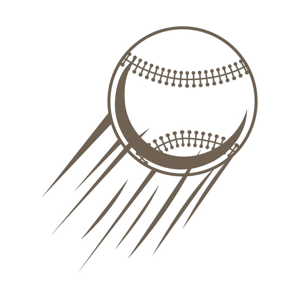 A baseball is soaring through the air against a solid white background vector