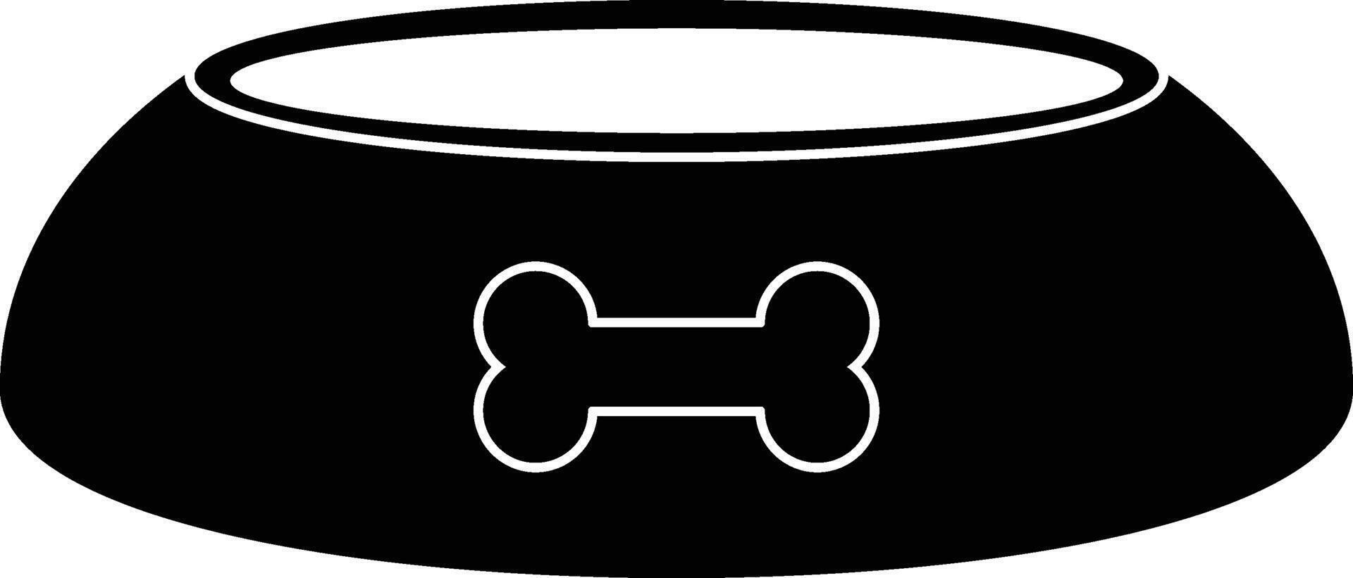 Dog Eating Dish, Bowl Icon vector