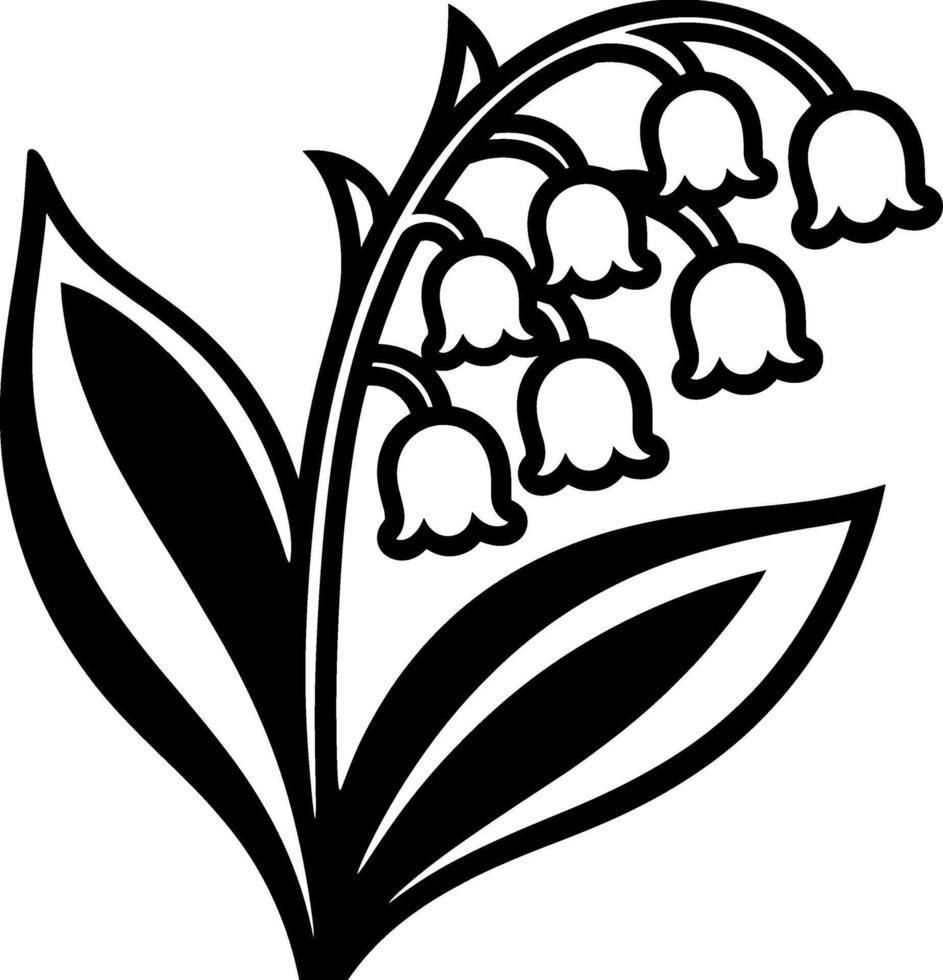 Lily of the Valley Botanical Outline Drawing vector