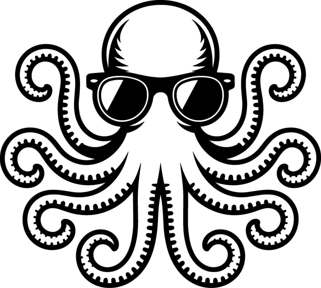 Cool Octopus Wearing Sunglasses vector