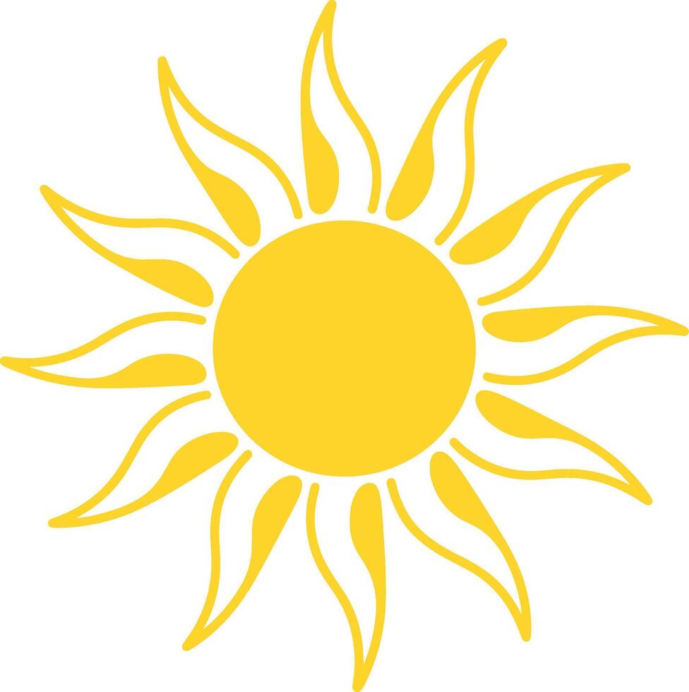 Groovy Retro Sun Graphic vector