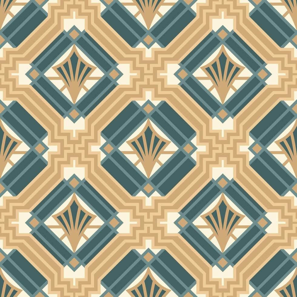 Art Deco Seamless Pattern Illustration and Shape vector