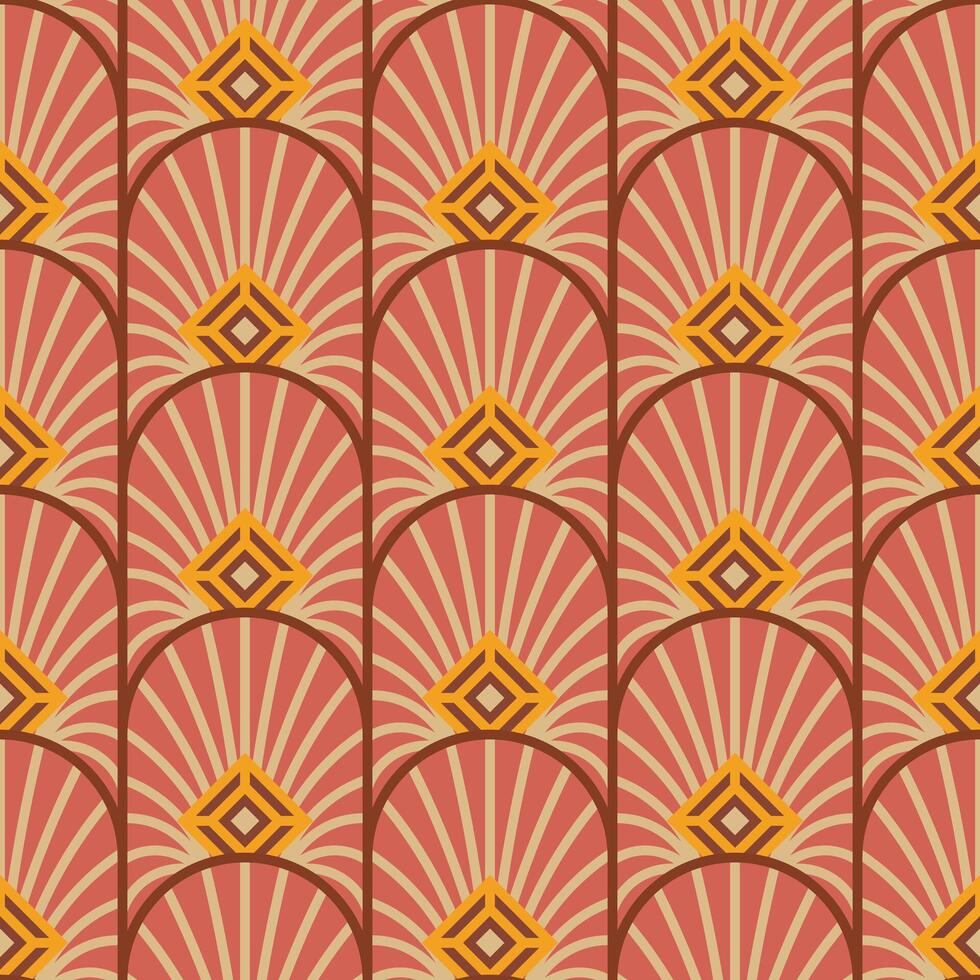 Colorful Art Deco Seamless Pattern Illustration vector