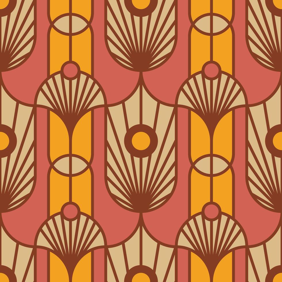Orange Art Deco Seamless Pattern Illustration vector