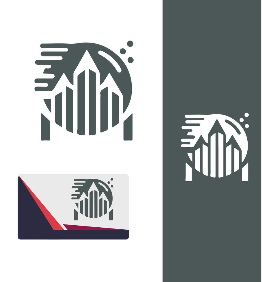 Market Map Finance Chart Logo vector