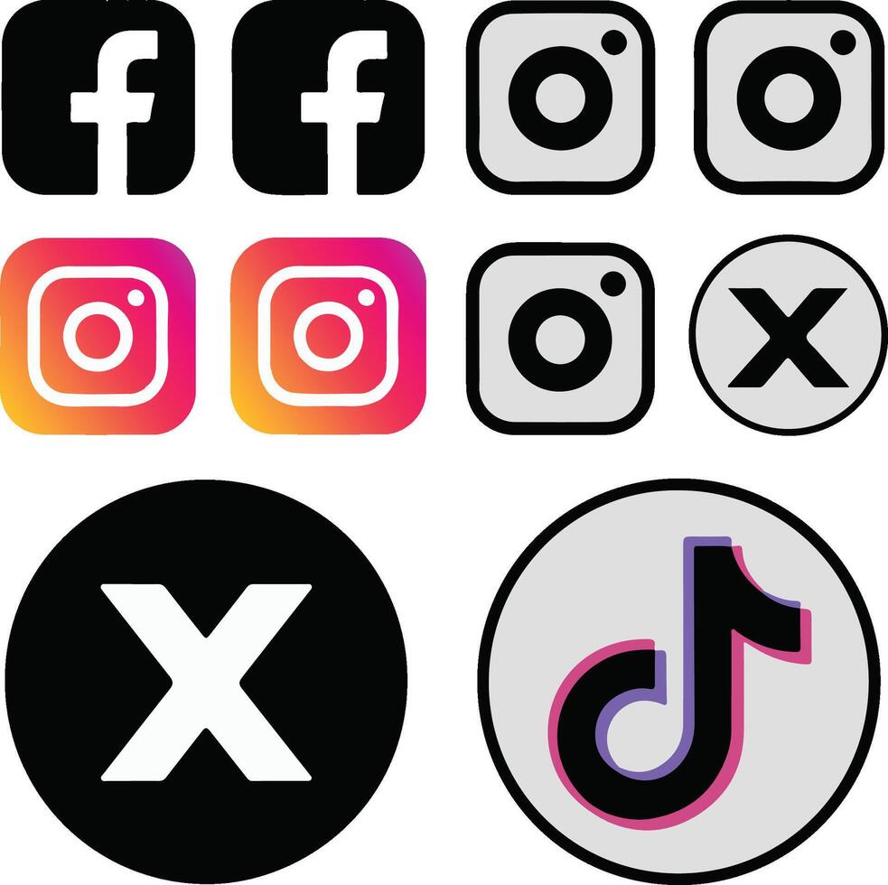 mobile app icon social media music icon vector