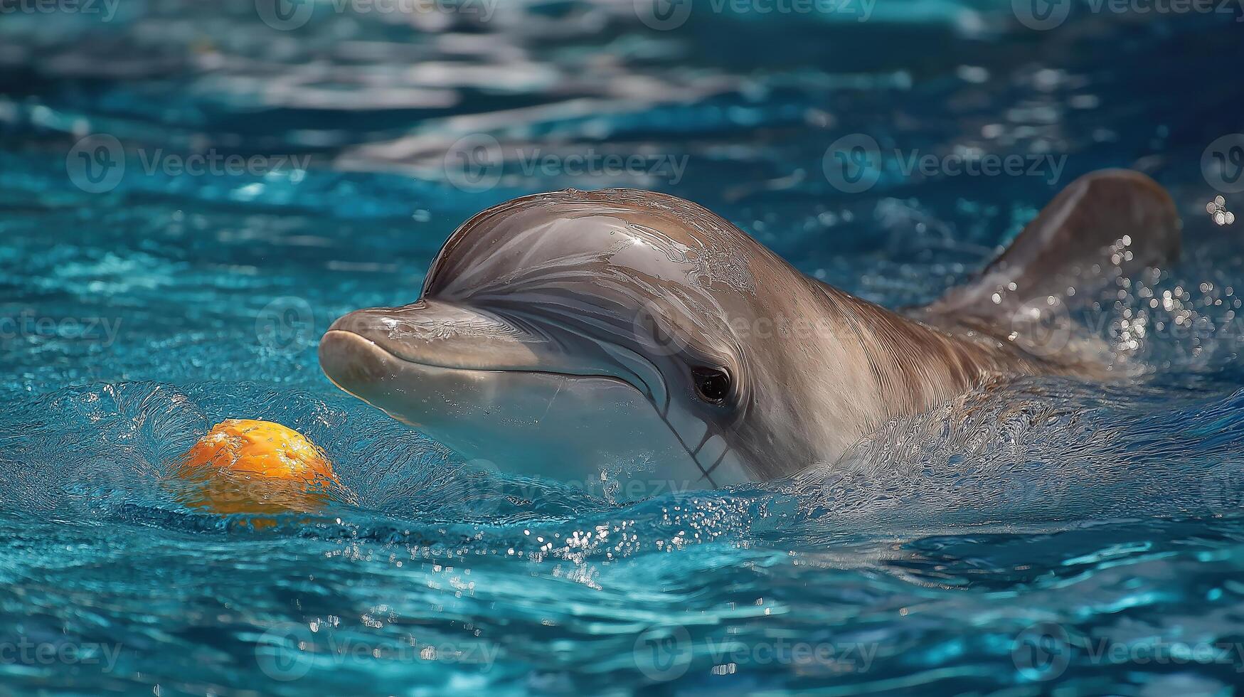 Playful Dolphin with Ball photo