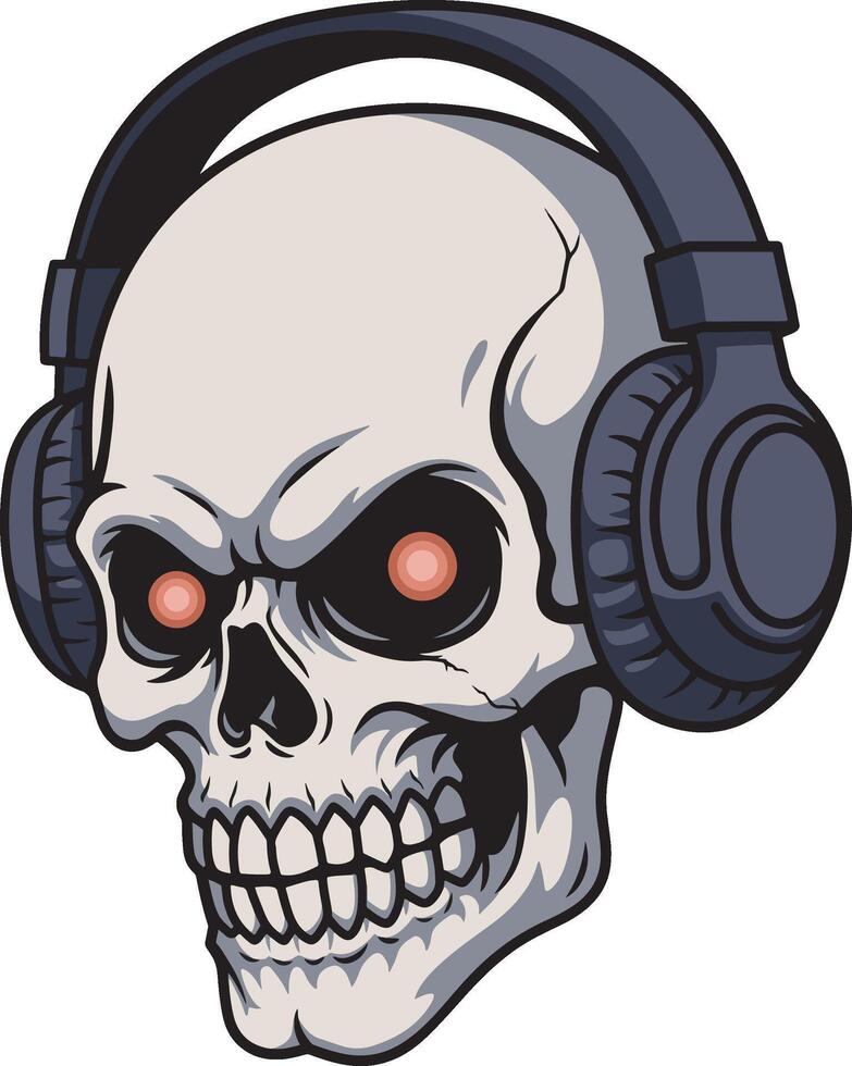 Skull with Headphones illustration vector