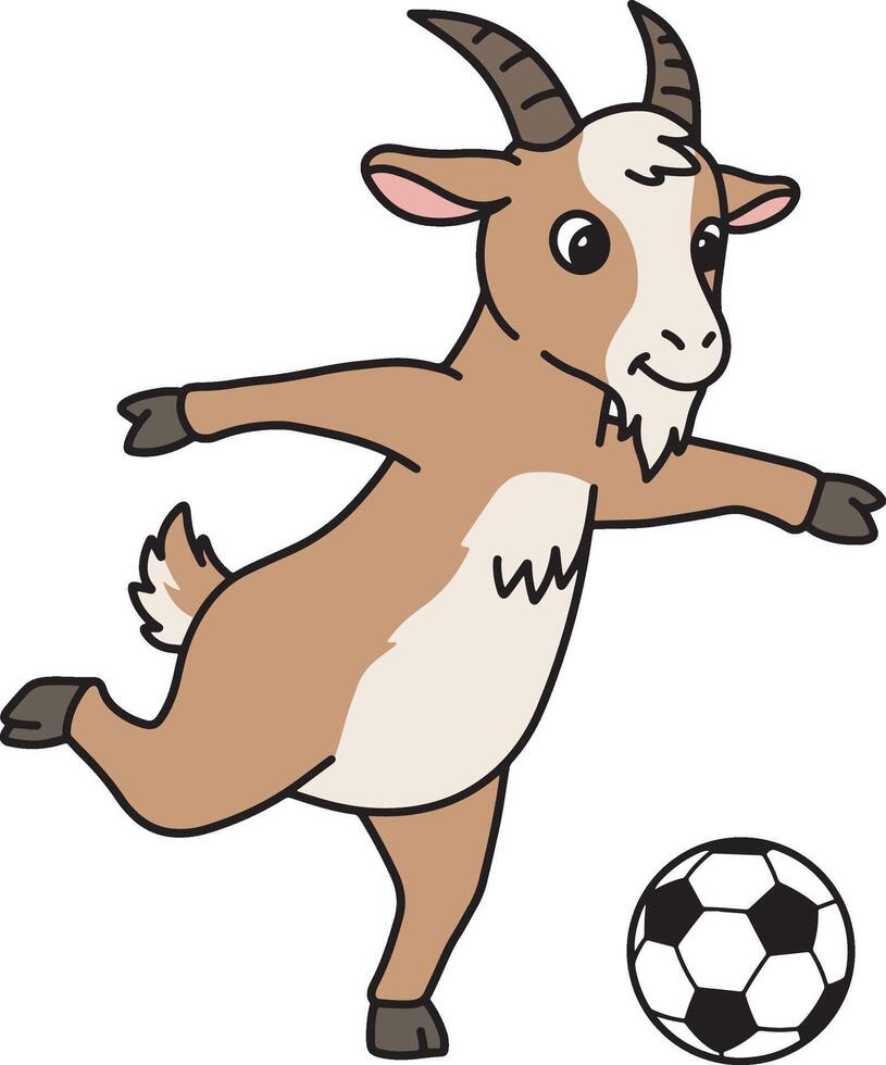 Goat Soccer Player Kicking the Ball Design Art vector