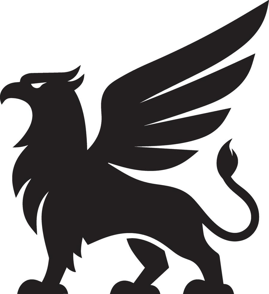 Majestic Griffin Silhouette design art vector