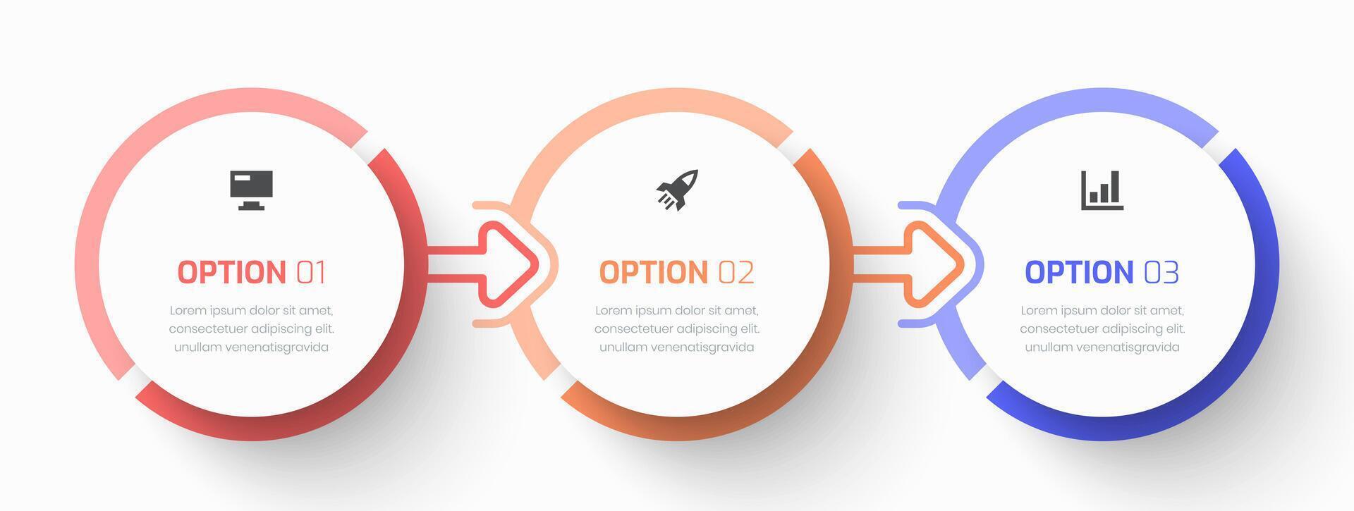 Timeline Infographic Business with Circle Label, Icon and 3 Option for Presentation vector
