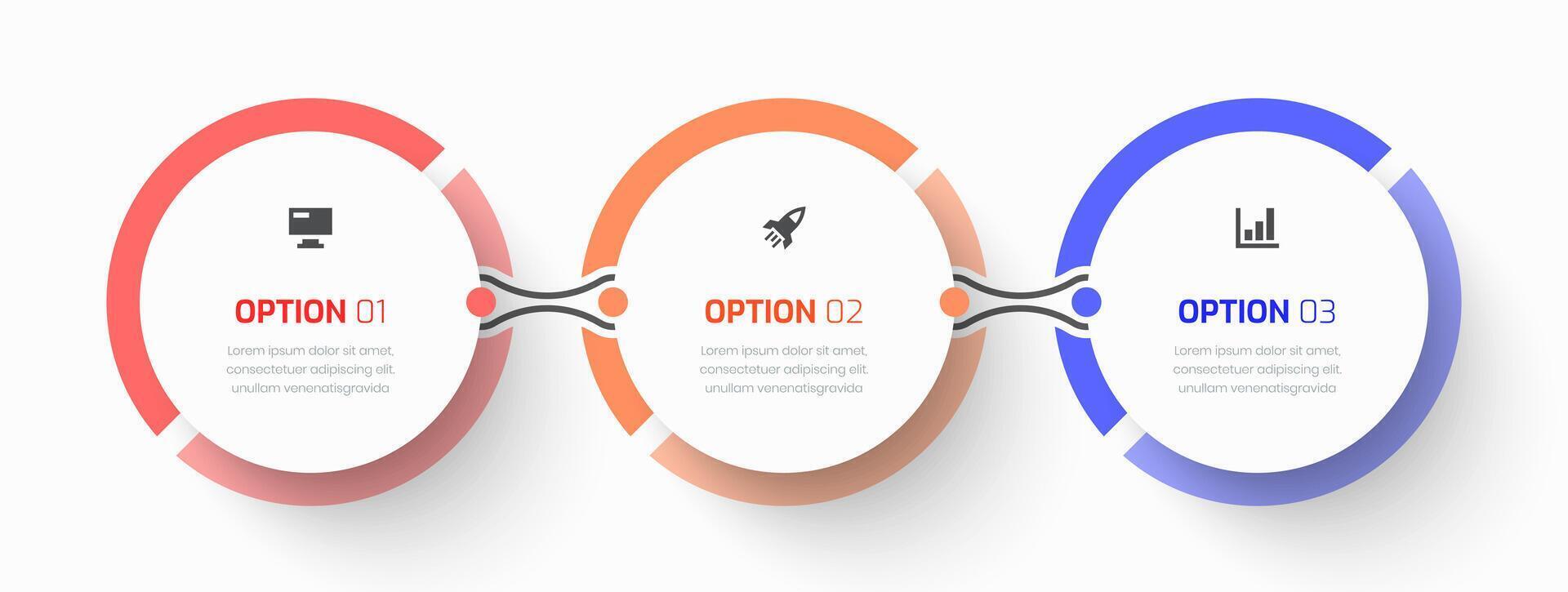 Infographic Business with Circle Label, Icon and Three Options for Presentation vector