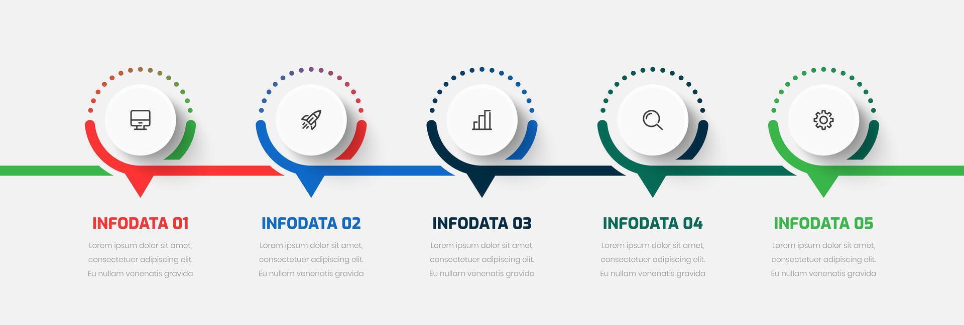 Timeline Infographic Business with Circle Label, Line, Icon, and 4 Option for Presentation vector