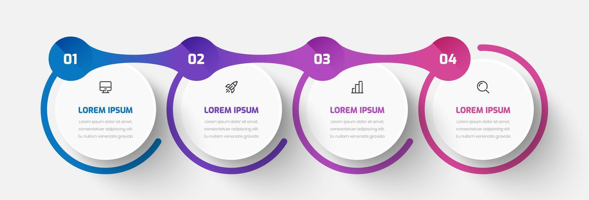 Infographic Business with Abstract Design, Circle Label, Icon and 5 Number for Presentation vector
