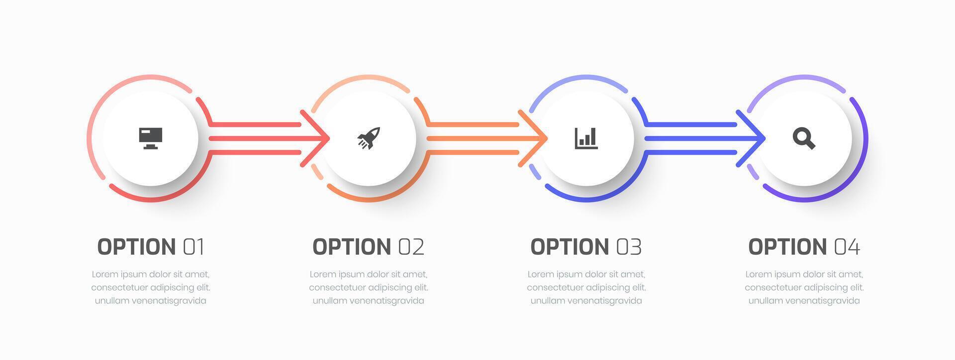 Infographic Business with Thin Line, Circle Label, Icon and 4 Option for Presentation vector