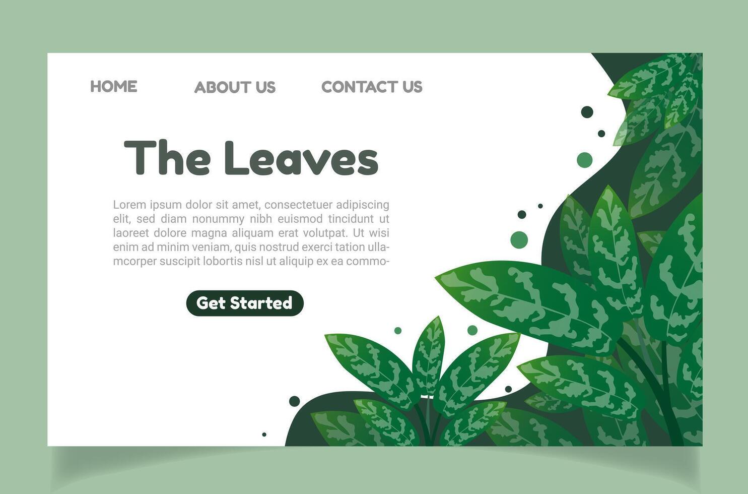 The Leaves Green Natural Website Banner Header Template vector