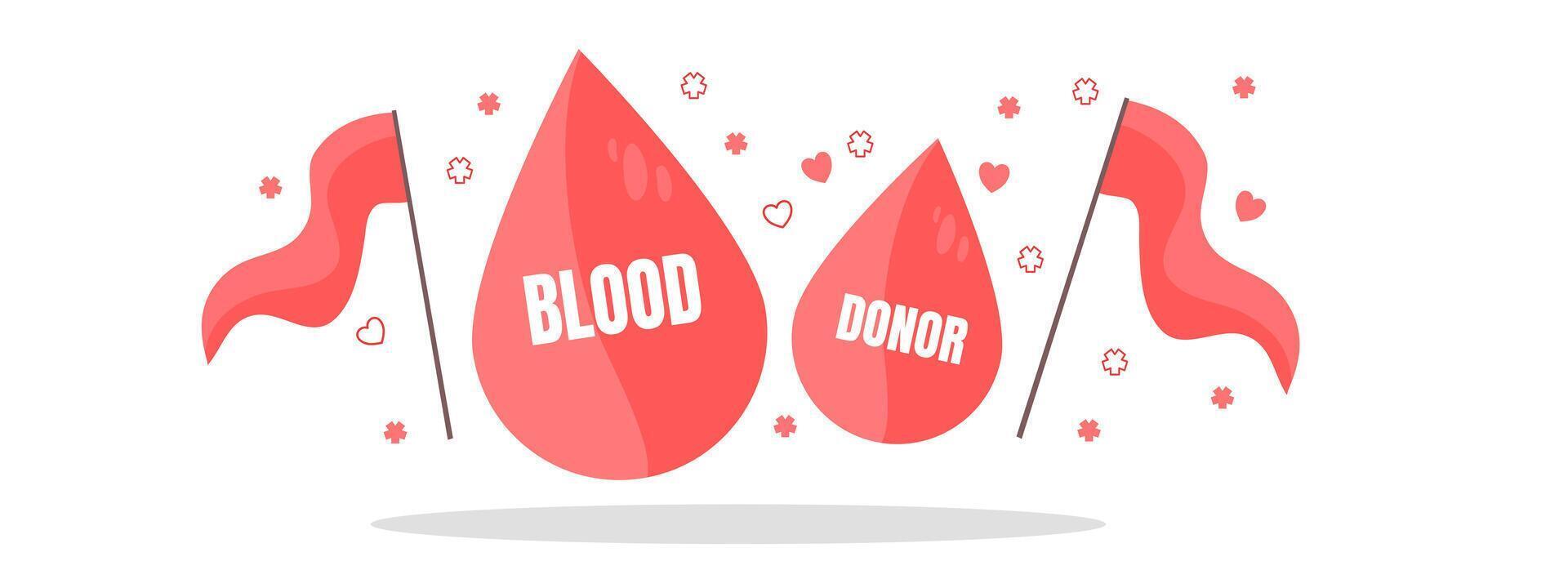 World Blood Donor Day Illustration with Abstract Blood Drops and Text vector