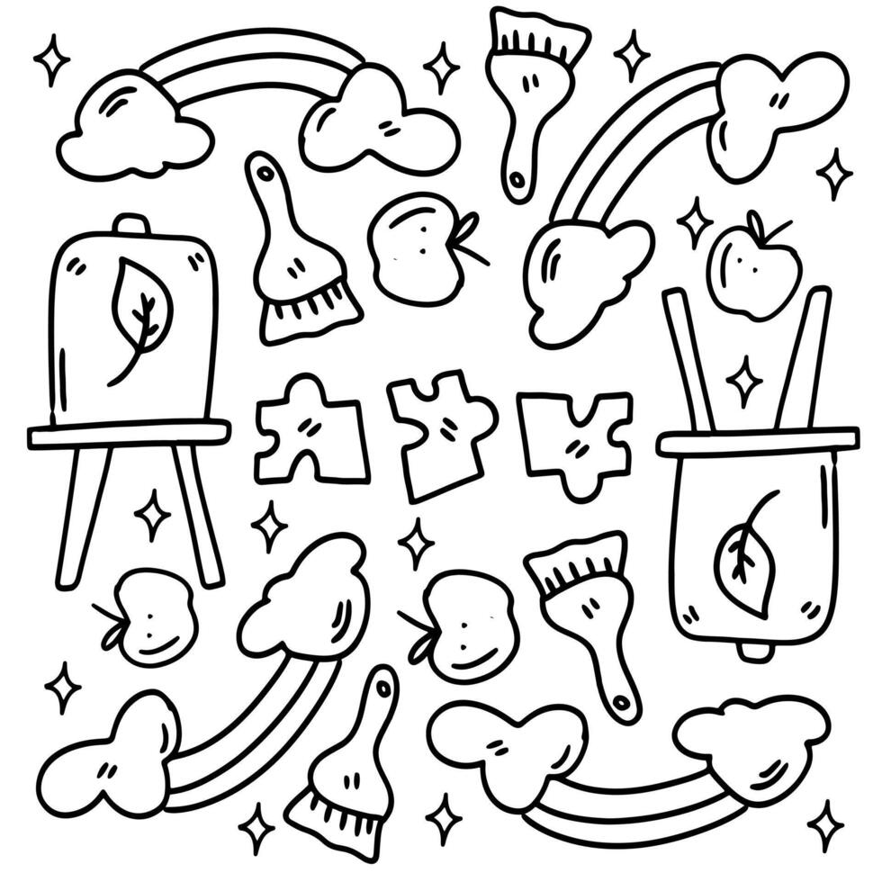 Creative Doodle Collection with Tools and Shapes vector