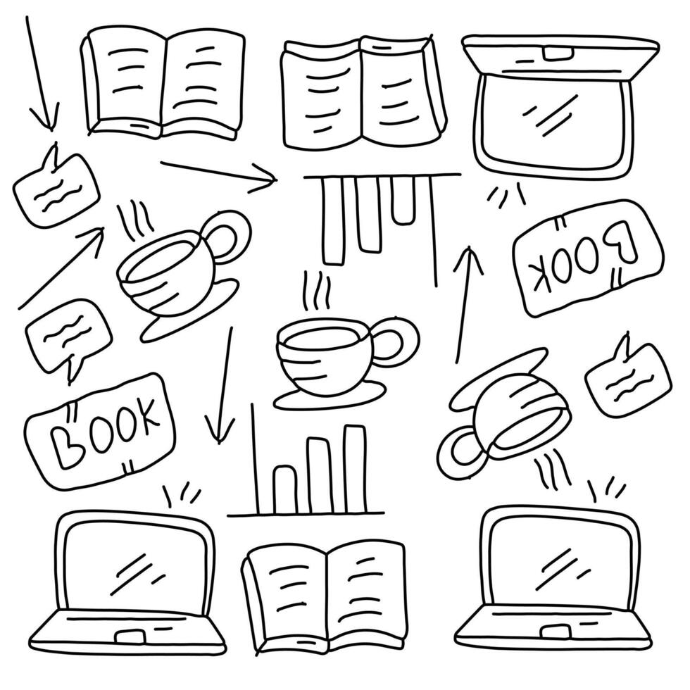 Hand Drawn Doodle Set of Education and Learning Tools vector