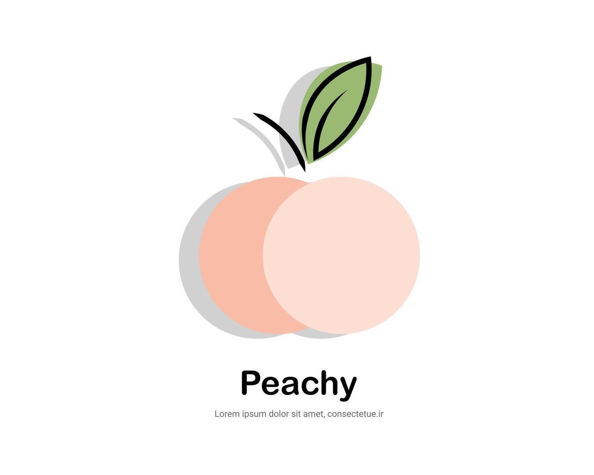 Peachy Soft Sweet Natural Fruit Simple Logo vector